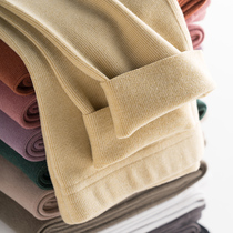 Childrens Delong warm pants wearing middle and big childrens boneless autumn pants boys baby plus velvet padded girls bottom pants