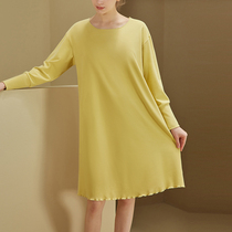 Nightdress ladies 2020 new fashion autumn and winter long sleeved pajamas long jumpsuit skirt loose home wear