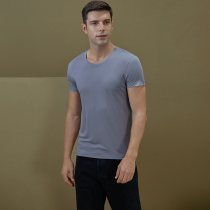 Modal t-shirt mens v-neck short-sleeved undershirt summer thin bottoming shirt 2020 new trendy solid color top t-shirt