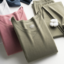 Double-sided velvet traceless thermal underwear set men plus velvet thickened self-heating constant temperature youth autumn clothing autumn pants winter