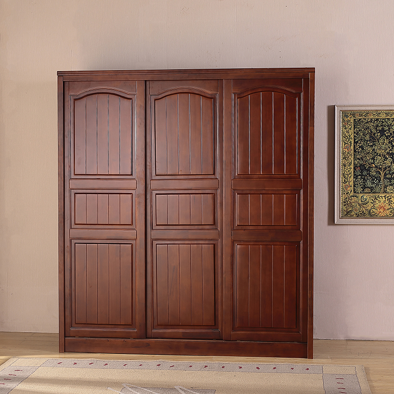 Full aroma camphor wood wardrobe closet 1 8 m long push Ramen wardrobe closet bedroom furniture delivery installation-Taobao