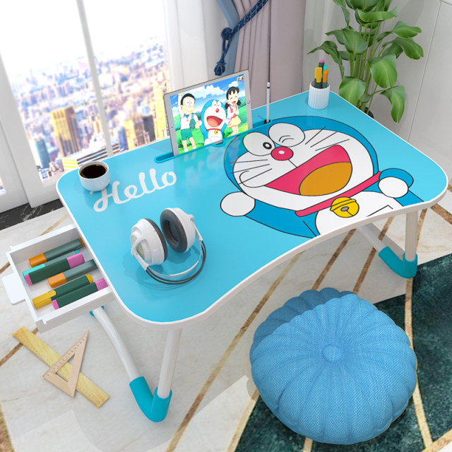 Bed computer lazy dormitory students dormitory bedroom study folding desk cartoon cute small table girl heart