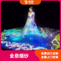 Immersive holographic wedding creative 3d ground projection equipment Wedding banquet hall software material interactive projection