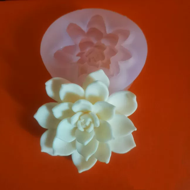 Succulent plant mold, flower-shaped food-grade silicone, gypsum scented candle, glue, fondant chocolate