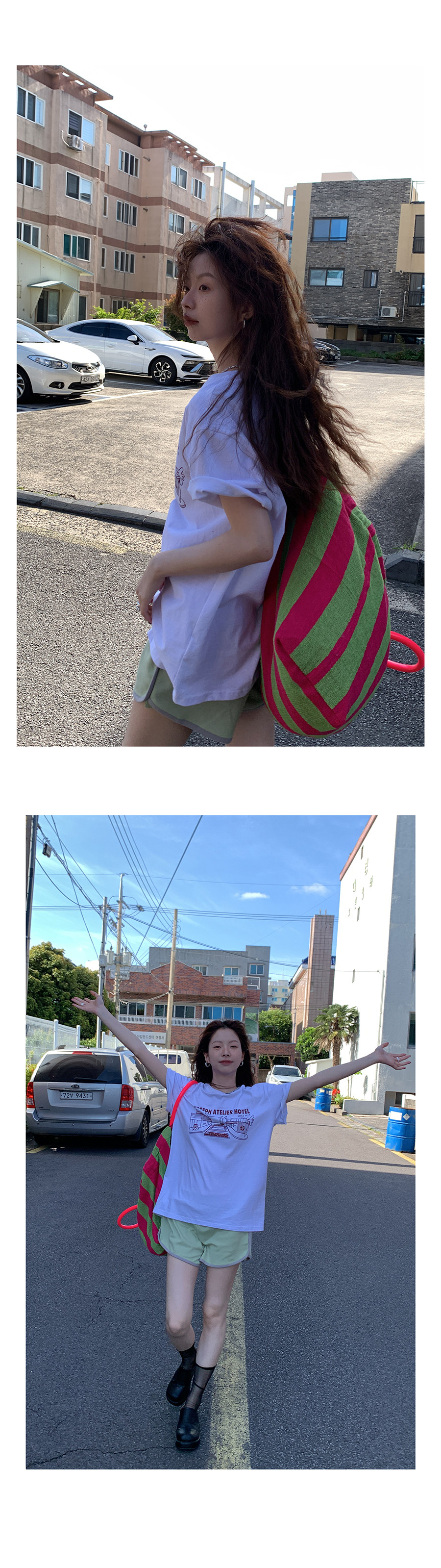 Hellooo Eat корейская футболка с круглым воротом и принтом 2024 летняя хлопковая тонкая модель с короткими рукавами трех цветов