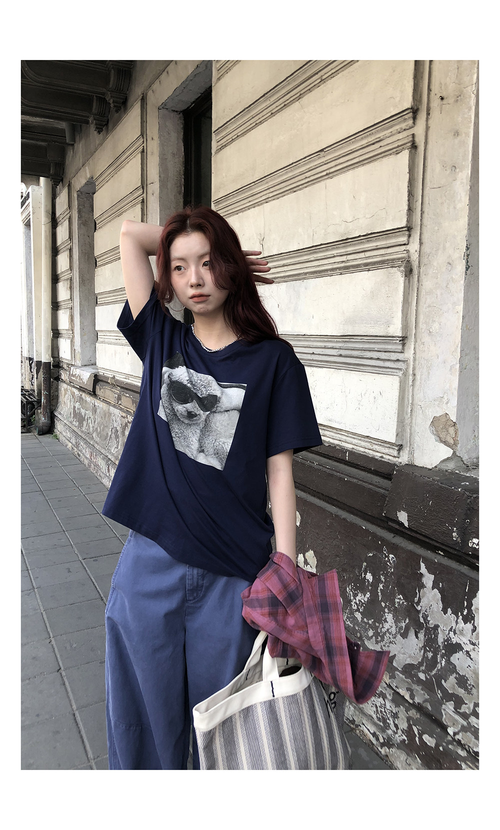 HelloooEat корейская футболка с принтом собачки весна-лето хлопок дышащая свободная универсальная с круглым вырезом короткий рукав