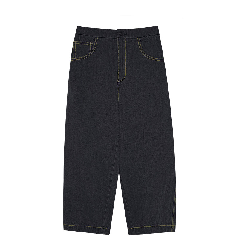 HelloooEat Винтажные джинсы с контрастной строчкой, свободные широкие женские брюки весна-лето