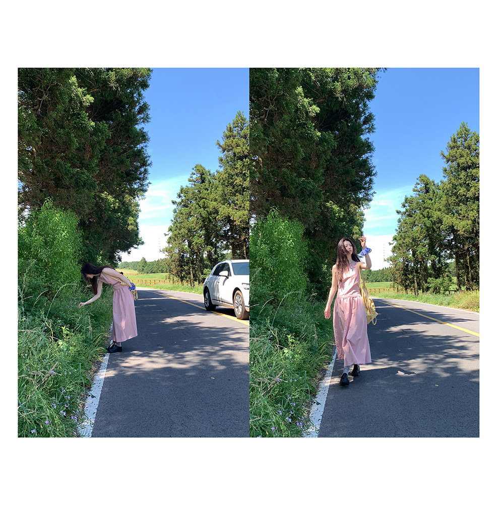 Hellooo Eat весенне-летнее новое платье без рукавов с круглым вырезом корейского стиля приталенное стройнящее сарафан средней длины