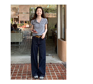 HelloooEat винтажные джинсы с контрастной строчкой натурального цвета ранняя весна женские универсальные стройнящие эластичные прямые повседневные брюки