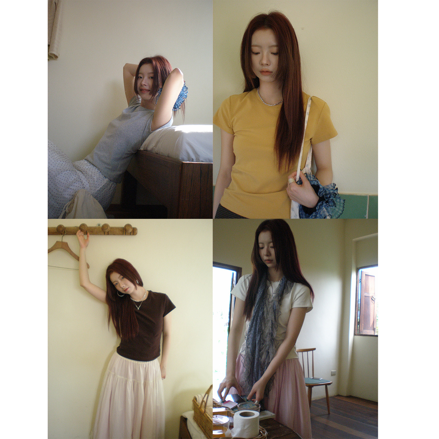 HelloooEat базовая однотонная футболка с круглым вырезом корейского стиля короткий рукав