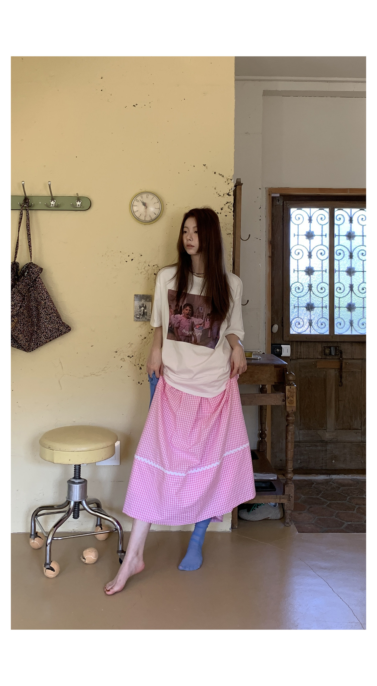 HelloooEat корейская футболка с принтом короткий рукав весенне-летняя круглый вырез повседневная универсальная