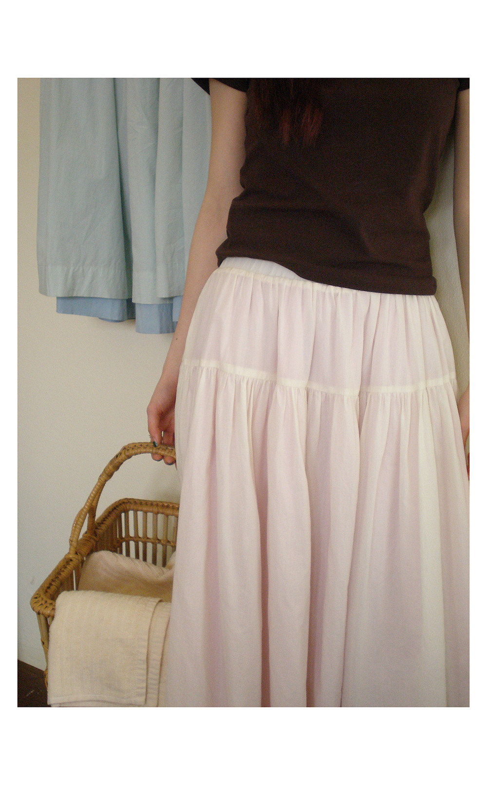 HelloooEat 100% длинноволокнистый хлопок мягкая двусторонняя юбка корейский стиль универсальная юбка средней длины