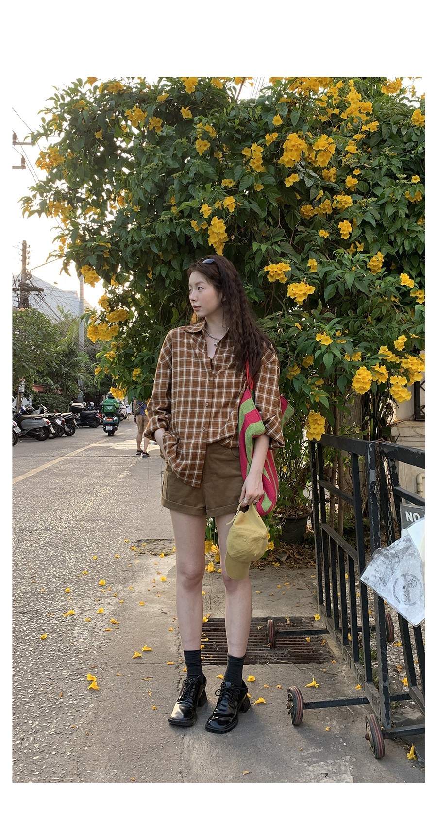 HelloooEat ретро универсальная рубашка в желтую клетку ранняя весна корейский стиль свободная повседневная стройнящая куртка на пуговицах