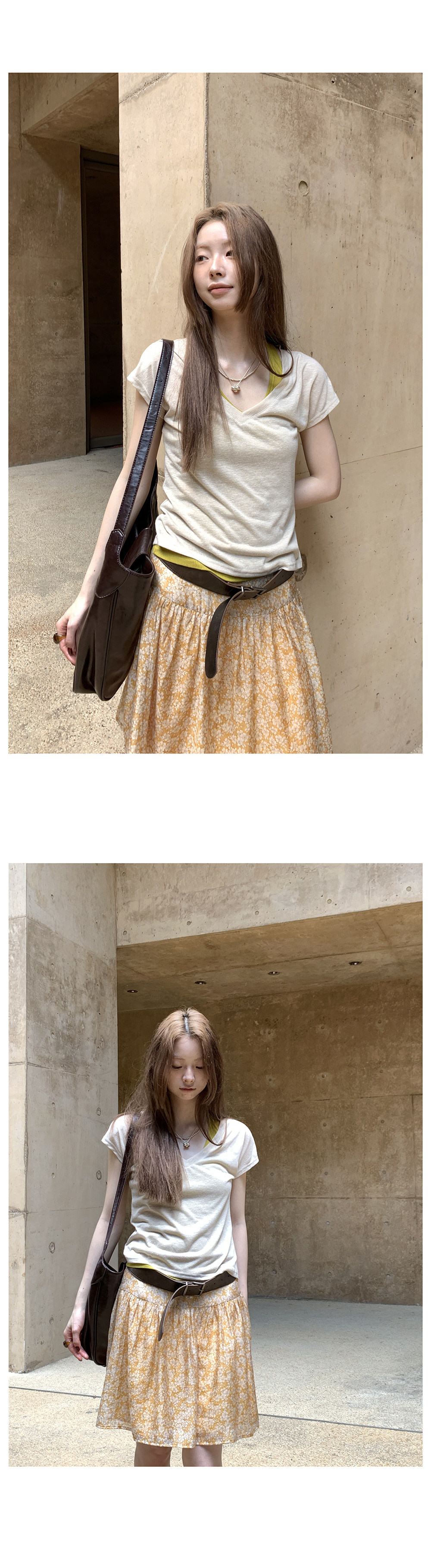 Hellooo Eat эластичная приталенная футболка с V-образным вырезом из полиэстера и льна