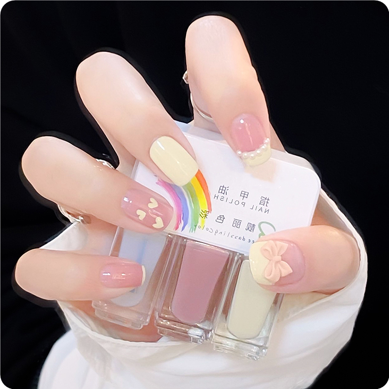 Water-Based Peelable Nail Polish for Children, No-Bake, Quick-Drying, Safe, Non-Toxic, Odorless, Quick-Drying, Long-Lasting, Nude Color for Girls' Toes
