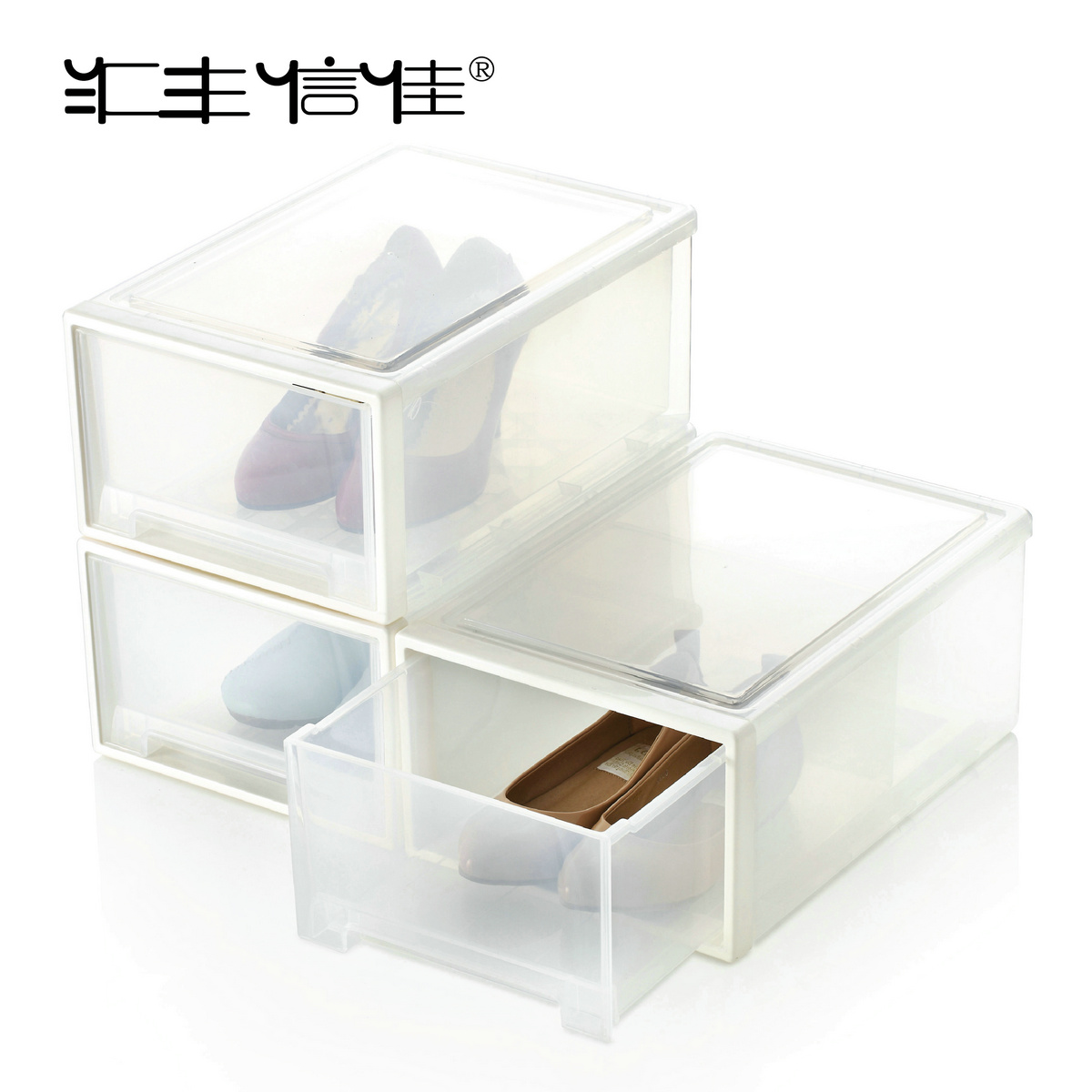 Hsbc Letter Jia Thickened Drawer Type Transparent Plastic Shoe Box