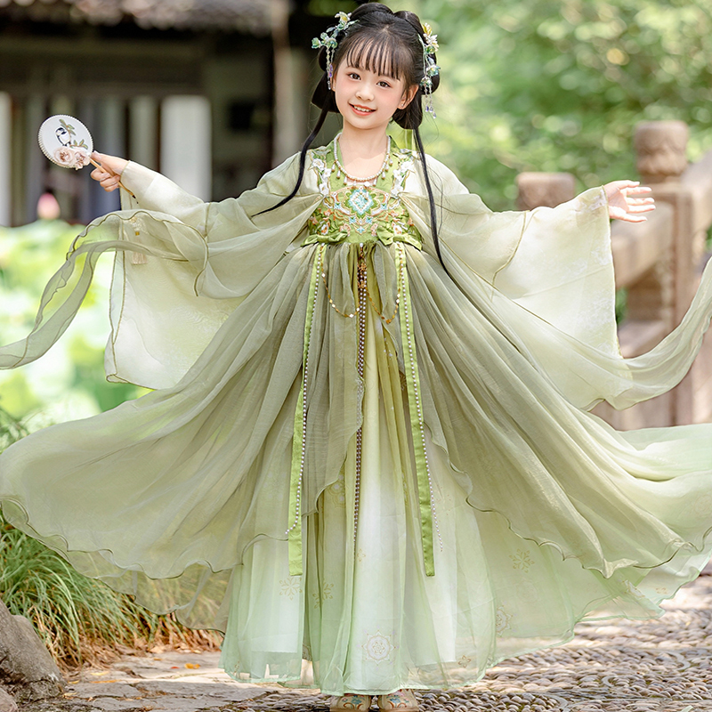 Girls' Hanfu Chinese-Style Traditional Dress Spring Outfit 2026 New Children's Super Fairy-Like Spring and Autumn Style Traditional Tang Suit Dress