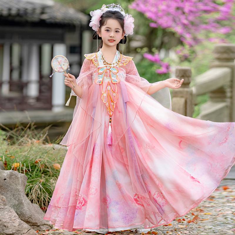 Hanfu for Girls 2026 New Style Ancient Style Super Fairy Summer Dress Children's Chinese Style Beautiful Summer Thin Ancient Costume Dress Hanfu for Girls 2026 New Style Ancient Style Super Fairy Summer Dress Children's Chinese Style Beautiful Summer Thin Ancient Costume Dress