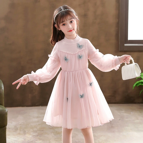 Флисовое платье, осенняя детская юбка, зимний демисезонный наряд маленькой принцессы, коллекция 2023, в западном стиле