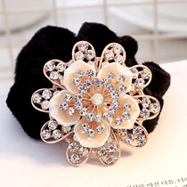 Rhinestone hair ornaments Mom crystal flannel disc hair circle Hair rope flowers with drill flowers middle-aged tie hair ornaments Adult