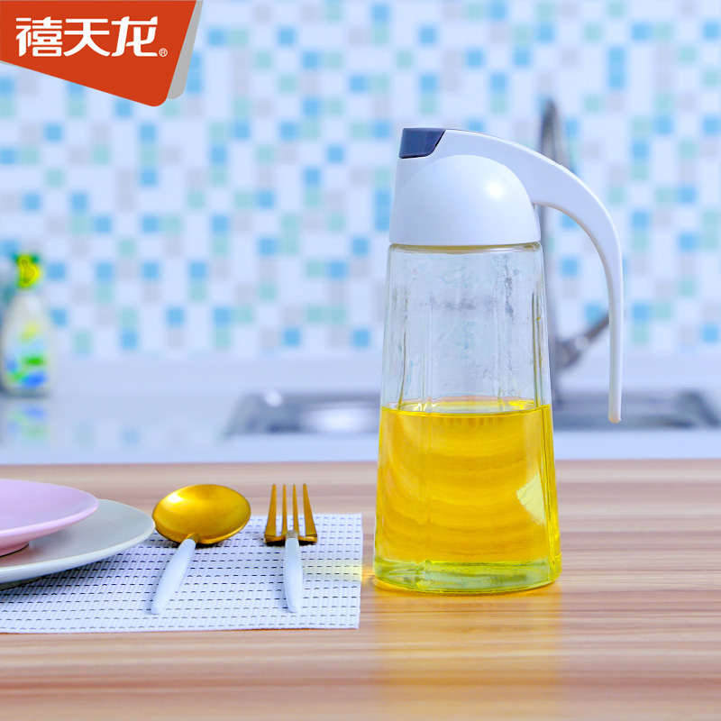 Jubilee Tianlong glass oil pot household leak-proof large transparent oil tank automatic opening and closing soy sauce bottle oil and vinegar tank 8697