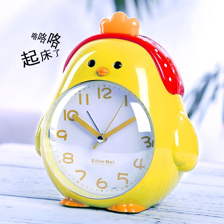Cartoon alarm clock children can talk alarm clock creative students cute bedside mute multi-function small clock for students