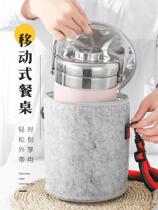 Double-layer stainless steel ultra-long insulation tank stewing tank Bento insulation lunch box rice bucket large capacity escort student lunch box