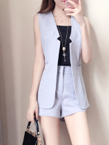 Summer new high-end small fragrance spring and autumn professional suit two-piece temperament sleeveless vest shorts suit female tide
