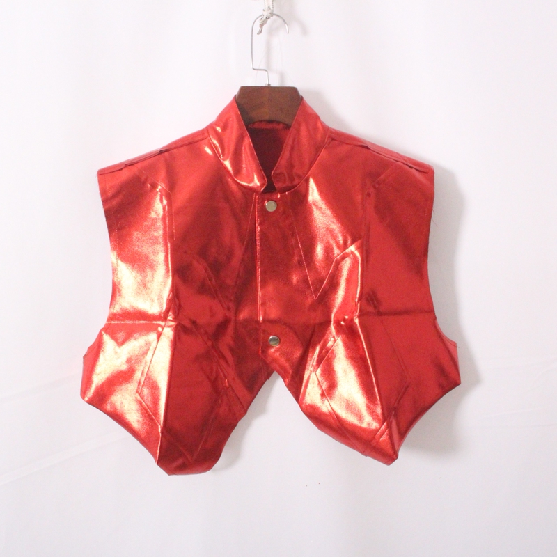 Spring and Summer Motorcycle Style Red Glossy Pu Leather Vest for Men, Trendy Stage Performance Loose Vest Jacket for Men Spring and Summer Motorcycle Style Red Glossy Pu Leather Vest for Men, Trendy Stage Performance Loose Vest Jacket for Men