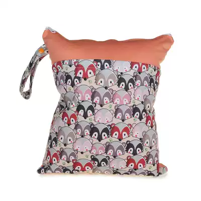 New splicing diaper bag 30 * 36cm double zipper dry and wet separation diaper storage bag stroller hanging bag cross-border