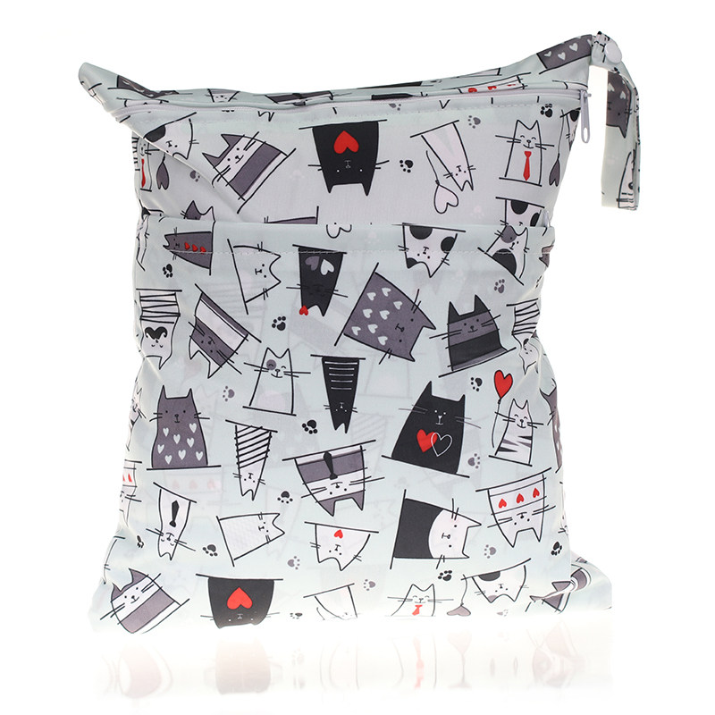 30 * 36cm double zipped animal graphics urine sheet bag baby stroller hanging bag hanging bag waterproof dry and wet separation-Taobao