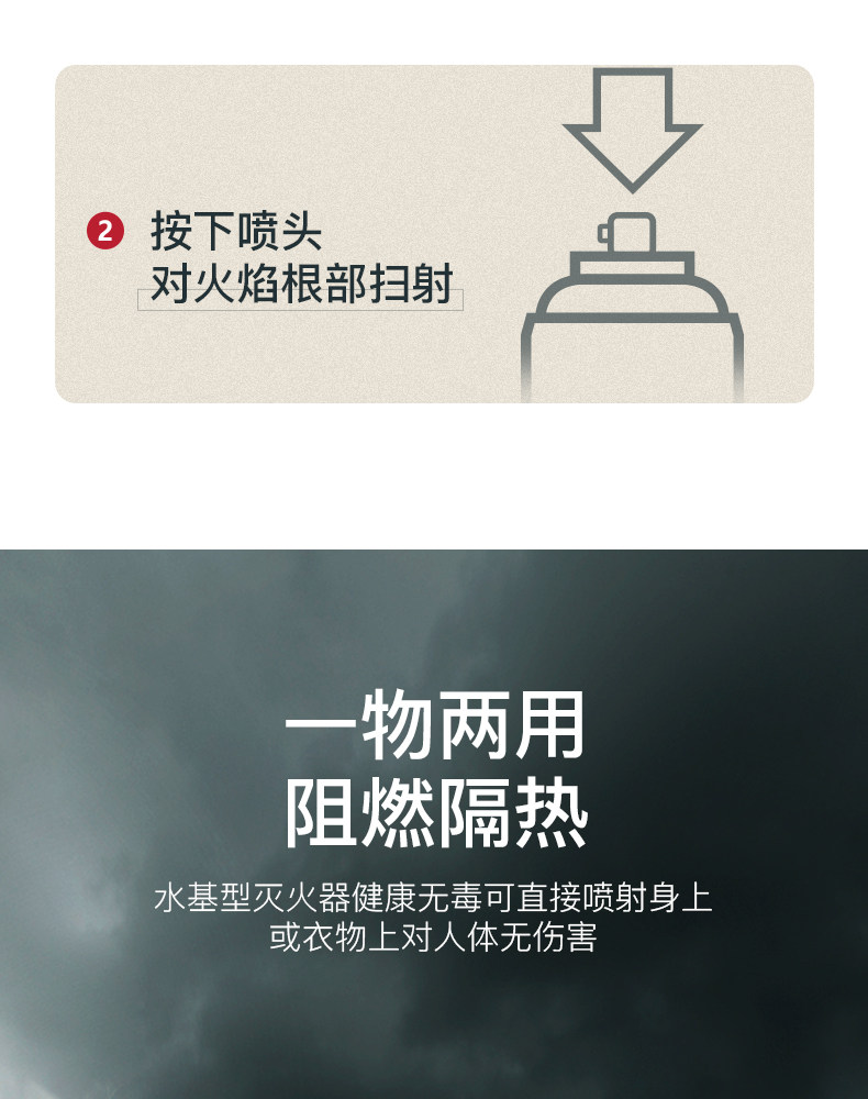 小米众筹爆款 高铁灭火器供应商 镇定 车载水基型灭火器 490ml 图7