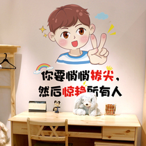 Text slogan Motivating Stickers Bedroom Boy Room for study Decorative Poster Wall Stickup Dorm Room Boy Motivour