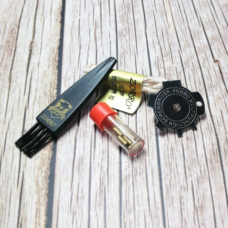 ZORRO Sullo Kit Kerosene Lighter Gold Fire Asbestos Core Multipurpose Screwdriver Cleaning Brush Consumables Accessories