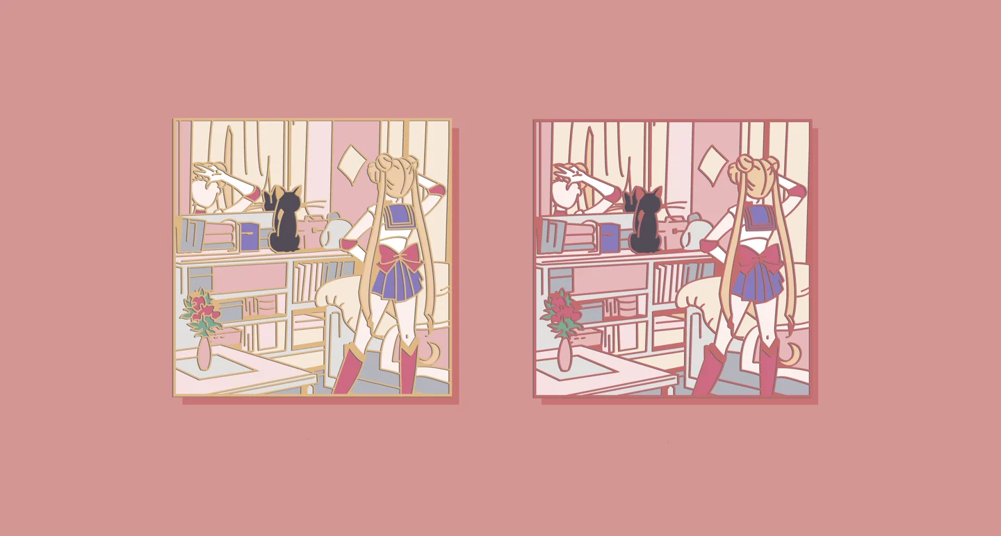 [Spot] Корейский матрос Sailor Moon Водяной Bingyue Маленький кролик Moon Bunny металлический знак
