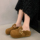 Женская зимняя обувь birkenstocks в стиле ретро из двух предметов; бархатная обувь с большой головкой; милые теплые хлопчатобумажные туфли; новинка 2025 года; лоферы с внутренней отделкой mini 3