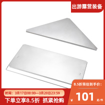 Corman CAMPINGMOON Stainless Steel Desk square tableboard triangle link plate Heat-resistant bonfire table