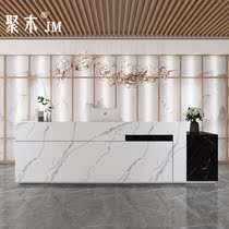  Simple modern cashier shop imitation marble counter Clothing store Club hair salon Company front desk reception desk