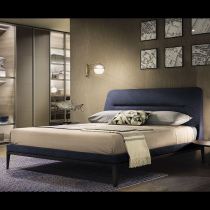 Double bed 1 8 m 2 m 2 2 2 big bed Italian light luxury furniture master bedroom modern simple solid wood fabric wedding bed