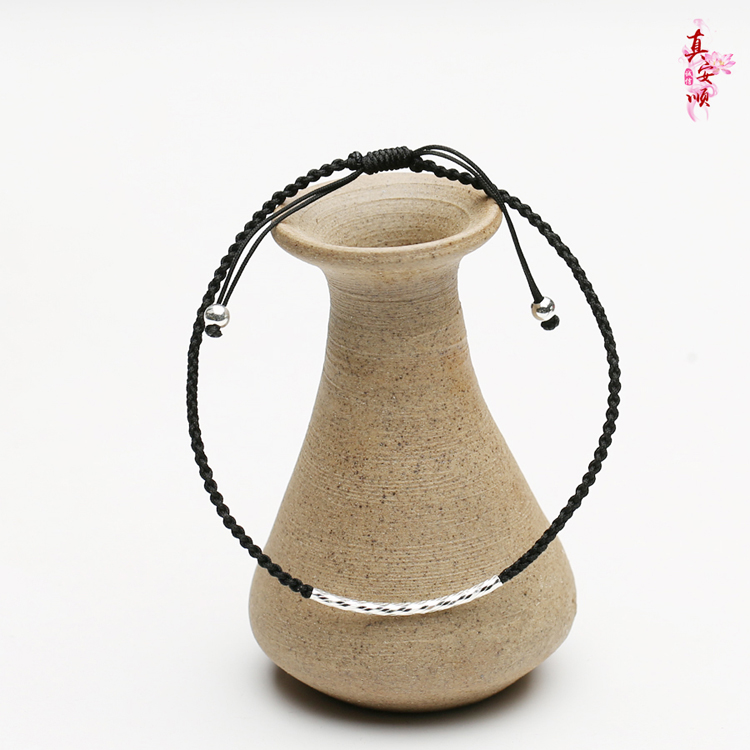 Đúng Anshun, năm sinh, vòng chân đen, ác quỷ, dây đỏ, vòng tay, bạc 925, nam và nữ, người yêu, quà tặng, tất cả mọi thứ - Vòng chân lắc chân bạch kim