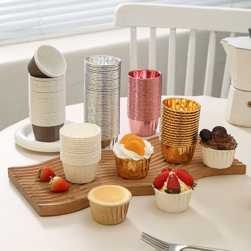 High temperature resistant gold silver large 5039 rolled edge cupcake cup muffin cup muffin cup top hat paper cup holder