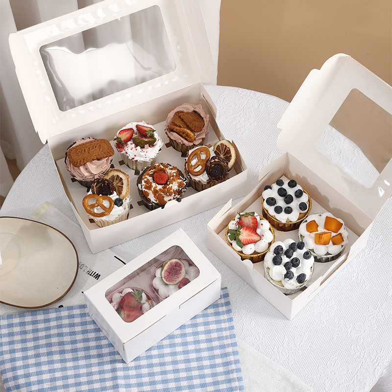Cupcake Packaging Box Coconut Jelly Gift Box Muffin Box Afternoon Tea Egg Tart Dessert Box Cupcake Packaging Box