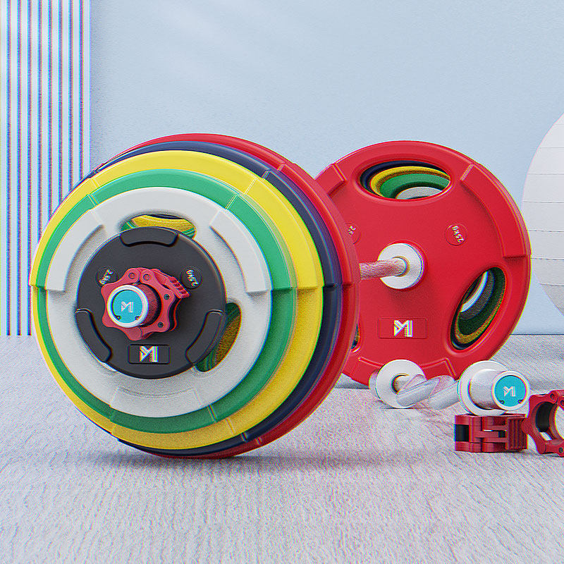 Barbell Men Fitness Home PU Bell Sheet Suit Macroporous Professional Orlever Gym Gym Gym Deep Squatting Weightlifting Barbell