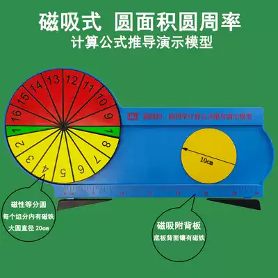Shanghai teaching card round area Pi rate demonstrator calculation formula derivation Model Primary School mathematics teaching aids teaching instrument magnetic adsorption non-magnetic printing three-color equal circle