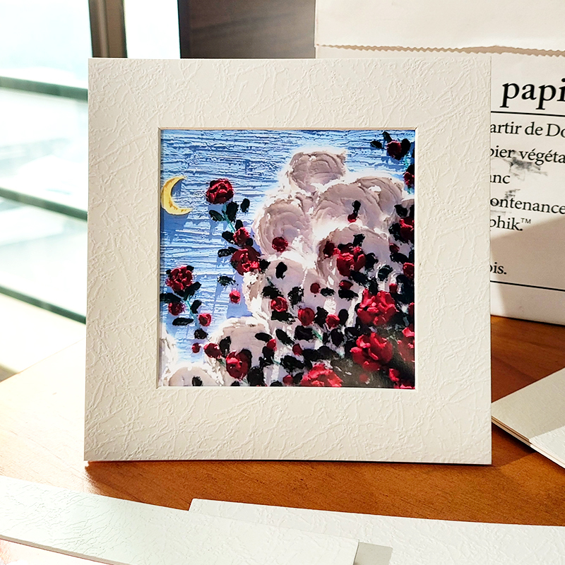 Paper Era Cardboard Photo Frame Display Stand with Bracket for Children's DIY Picture Frames, Framing Oil Pastels, High-End Decorative Paintings