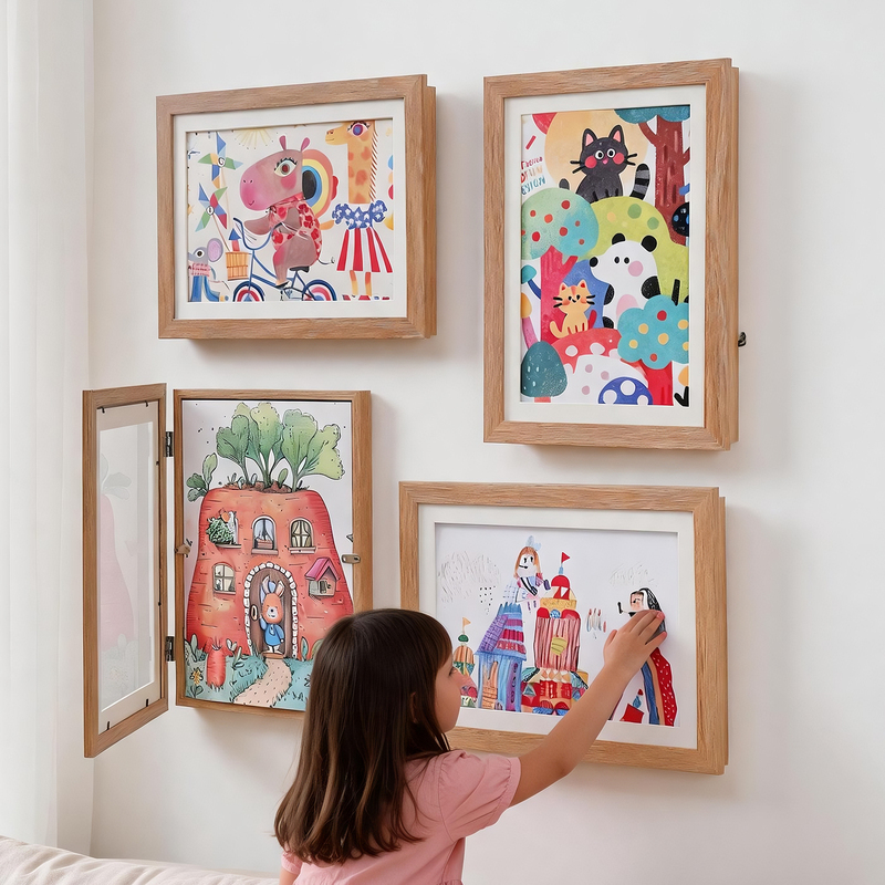 Children's Painting Storage Photo Frame, Dual-Purpose, Extra-Large Capacity, Can Hold 150 Works, Magnetic Flip Cover Picture Frame for Wall Hanging Children's Painting Storage Photo Frame, Dual-Purpose, Extra-Large Capacity, Can Hold 150 Works, Magnetic Flip Cover Picture Frame for Wall Hanging