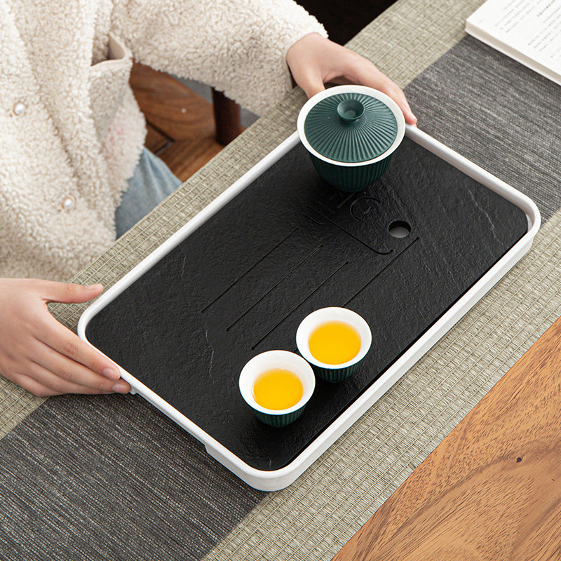 Ujinshi dry brew tea tray Japanese style water storage tea sea kung fu tea set tray tea table rectangular tea tray tea sea home