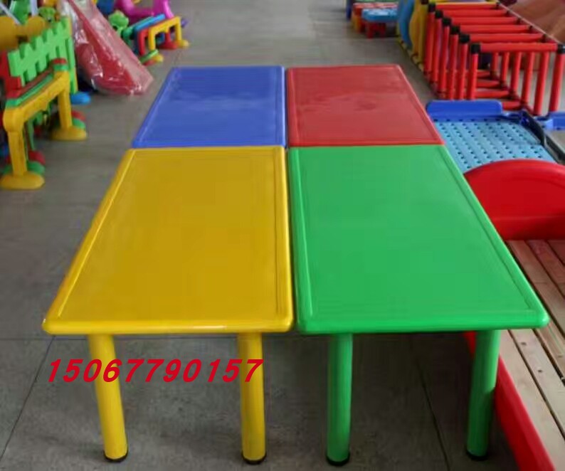 Kindergarten thickened table plastic rectangular children's table and chair set baby toy learning reading and writing table