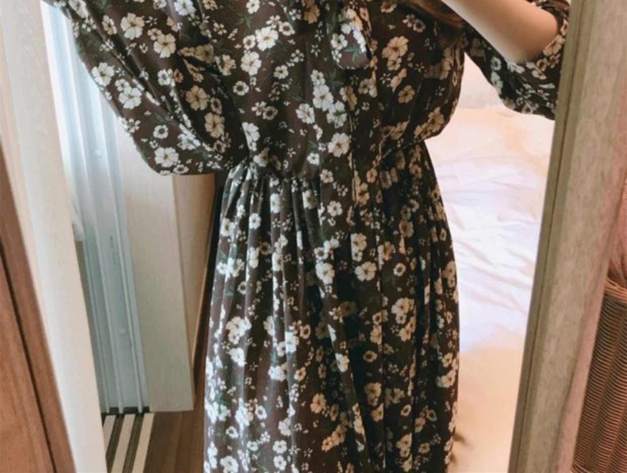 Váy ren nơ hoa phiên bản Hàn Quốc của đại học retro mới khoe chân váy xòe dài 2018 thu đông váy body dáng dài