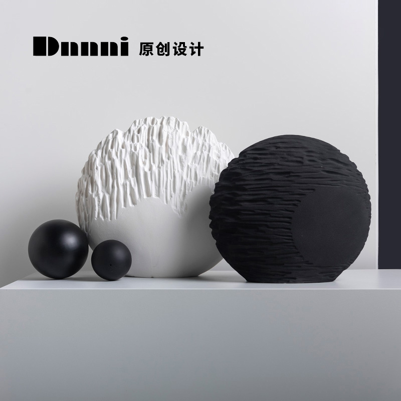 Dnnni original innovative Chinese style Silent Wind Offshore Bright Moon Pendulum ceramic Creative minimalist Plate Room Hotel Soft